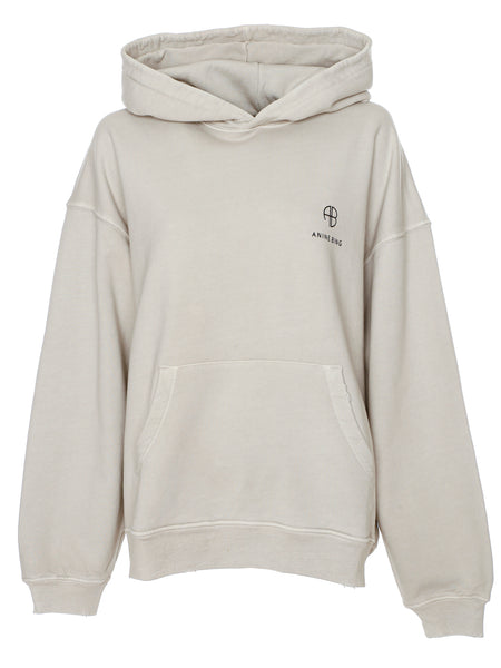 Anine Bing - Aiden Hoodie Monogram in Stone